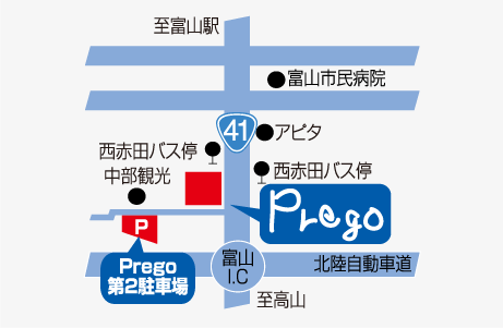 [地図]日本海ガスショールームPrego[プレーゴ]
